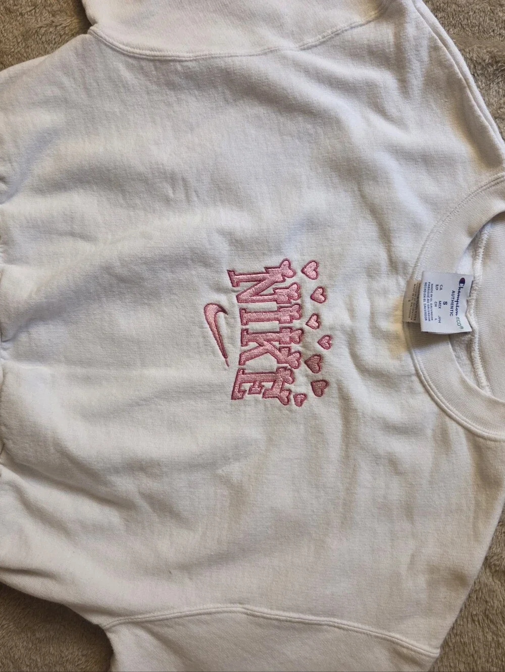 Nike white crewneck